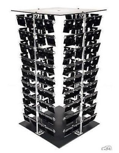 Acrylic rotating earring display stand revolving with 200 black earring cards for sale