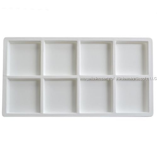 12 White 8 Space Jewelry Display Liner Inserts, Fit Standard Size Trays &amp; Cases