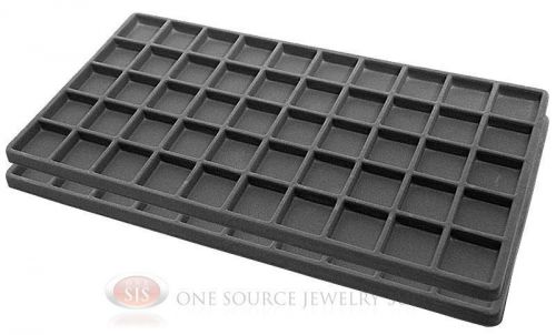 2 Gray Insert Tray Liners W/ 50 Compartments Drawer Organizer Jewelry Displays