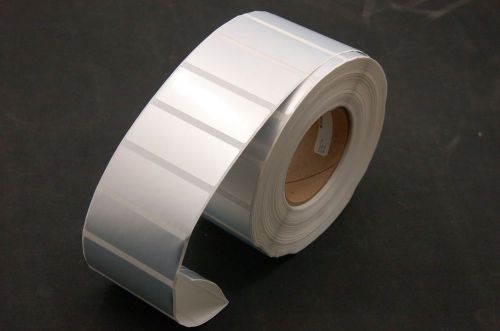 Self Adhesive Silver Mylar Labels 80mm x 30mm, 3000/Roll, Lot of 10 Rolls