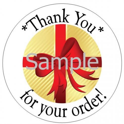 HOLIDAY RED RIBBON THANK YOU #2 ~ 1&#034; STICKER / SEAL LABELS