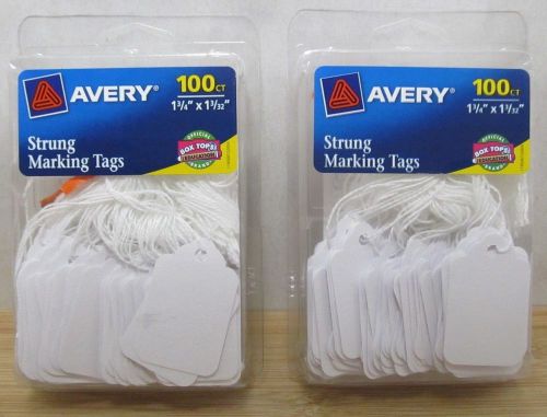 Avery Merchandise Tags Strung 200 Ct White 1 3/4&#034; x 1 3/32&#034; Model 6732