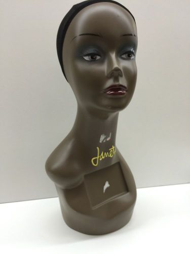 Mannequin head display wig holder plastic pvc 18&#034; tall janet #15 for sale