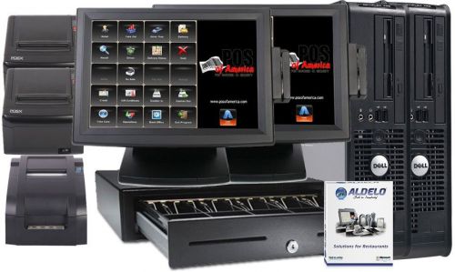 Aldelo 2013 Lite Restaurant Bar Pizza POS Two Stations System Windows 7 NEW