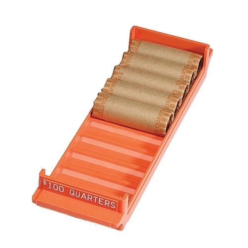 Mmf coin tray - abs plastic - orange - 1.6&#034; height x 11.5&#034; width x 3.4&#034; depth for sale