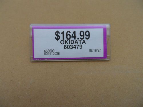 100 pc lot of new clear plastic shelf label/price tag holder 3x1 1/2x3/4 in for sale