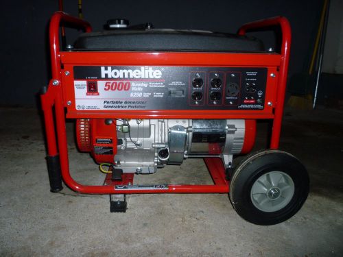Homelite 5,000-watt gas-powered portable generator hg5000 (gasoline) for sale