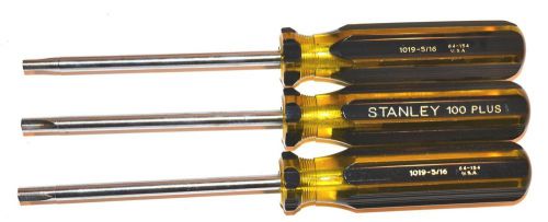 3 nos stanley usa 100 plus series 5/16&#034; clutch head tip screwdriver #64-154 for sale