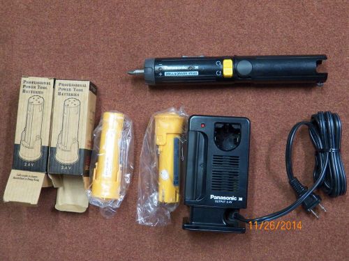 Panasonic EY503 Cordless Drill &amp; Driver wCharger and bits - 2 new unused batts.