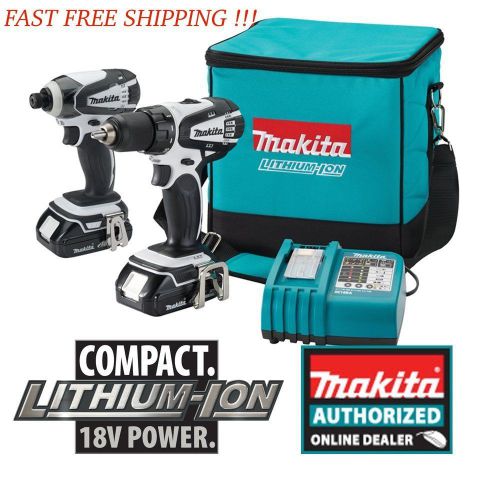 Makita LCT200W 18-Volt Compact Lithium-Ion Cordless Combo Kit, 2-Piece