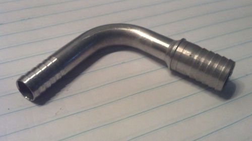 STAINLESS STEEL, BARBED ELBOW, 3/8&#034; X 1/2&#034; BARB, SODA FITTING, LANCER