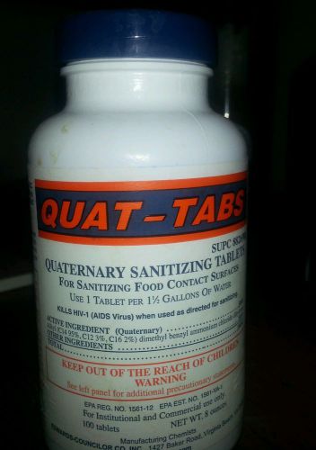 Quat Tabs Quaternary Sanitizing Tablets new bottle