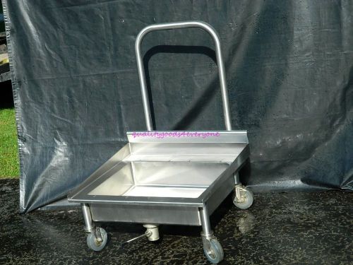 Portable stainless soak sink, quick release drain, casters for sale