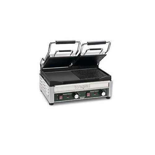 Waring dual panini grill - ribbed &amp; flat iron - sandwich maker - kitchen equip. for sale
