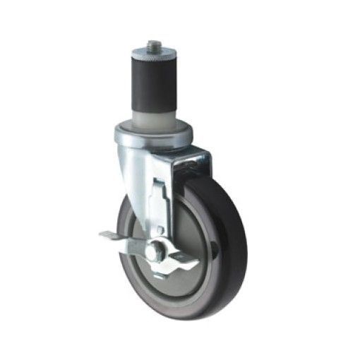 Winco CT-1B Equipment Caster Set 5&#034; Wheel With Stem and Brake
