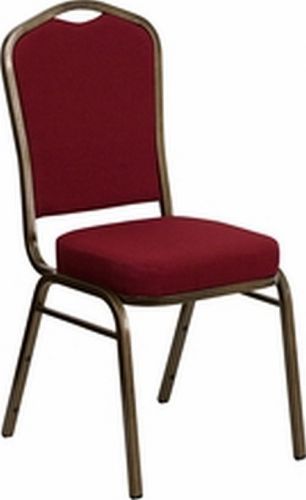 NEW  DOME BANQUET CHAIRS, BURGUNDY FABRIC W GOLD FRAME LOT OF 40 *FREE SHIPPING*