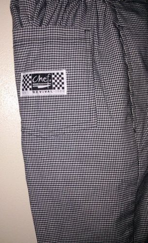 Chef Revival Pants Black And White Houndstooth Size Regular NWOT