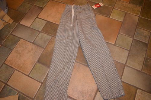 Chef Works Designer Clothing Basic Baggy Pants Black &amp; White Size XS New