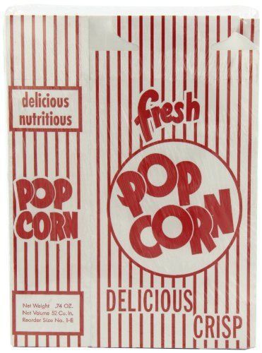 NEW Snappy Popcorn 1E Close-top Popcorn Box  100/Case  5 Pound