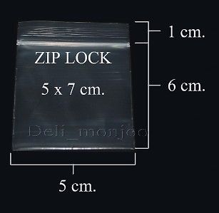 5x7 cm. Clear Poly Plastic Zipper Bags Zip Lock 100 pcs