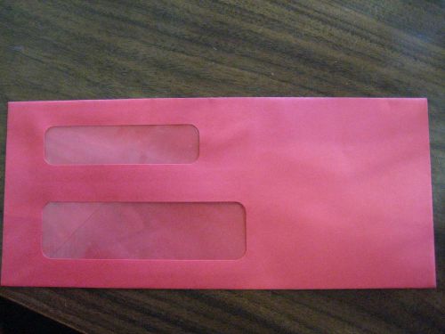 #10 Red Double Window Envelopes (Box of 500 Envelopes)