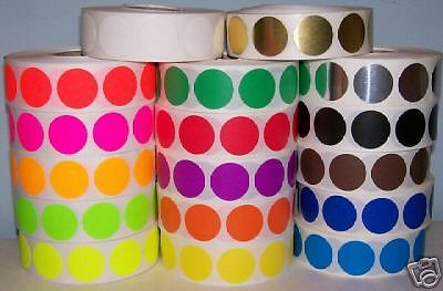 5000 1/2&#034; CIRCLE COLOR CODED Label Sticker Dot 5 different colors