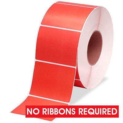 Uline 4 x 3&#034; red industrial direct thermal printer labels - 1 roll (s-9628r) for sale