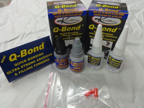 Q-bond kti-90002 2 bottle adhesive glue &amp; 2 bottles powders new for sale
