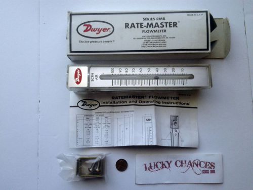 Dwyer Rate-Master Flowmeter 10-100GPH Water 5&#034; Scale with Box #RMB85SSV