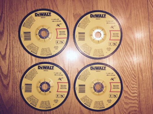 4 DeWalt DWA4524 Metal Cut Off Wheels Lot of 4 7&#034;x 3/32&#034;x 7/8&#034; NEW