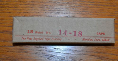 LETTERPRESS METAL TYPE, #14-18 pt. New England Type, Modern Bodoni, CAPS