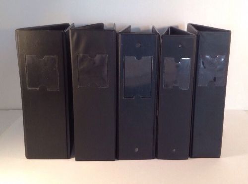 assorted LOT of 5 BLACK D-Ring Binders 4-5&#034;  Inch Capacity