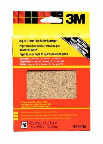 3M 99225NA 9225NA 4.5-in by 5.5-in Clip-On Palm Sander Sheets, Asst. Grit,