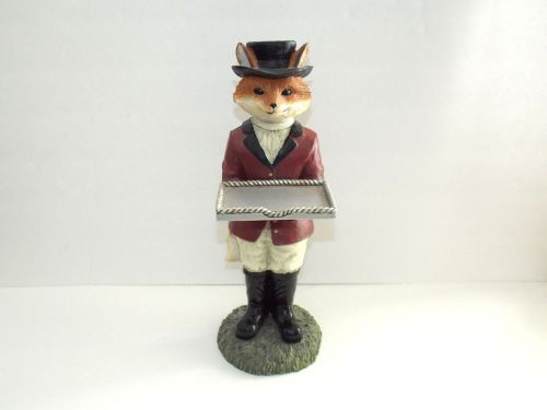 Fox Butler With Top Hat Business Card Holder - Resin