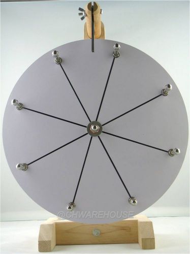 12&#034; YDL® Tabletop White Dry Erase Prize Wheel w 8 Slots &amp; Wood Stand, Spinning