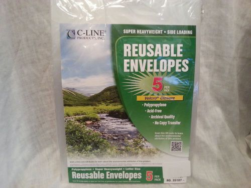 C-Line Reusable Biodegradeable Poly Envelopes, Side Loading, Letter Size, Clear