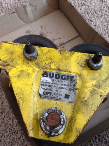 BUDGIT I-BEAM TROLLEY 509149-2.  1/2METRIC TON RIGGING HOIST. See pictures used
