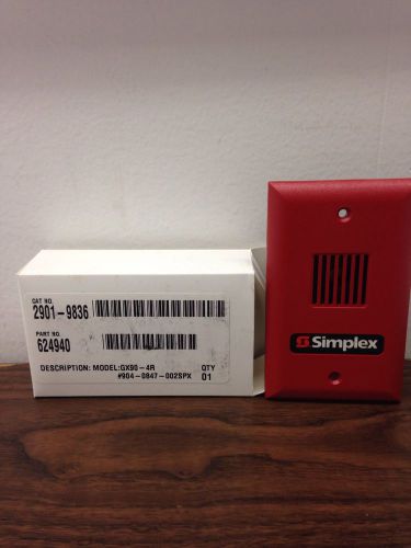Simplex GX90-4R 2901-9836, Remote Audible Signal Wall Mount, RED + FREE SHIP