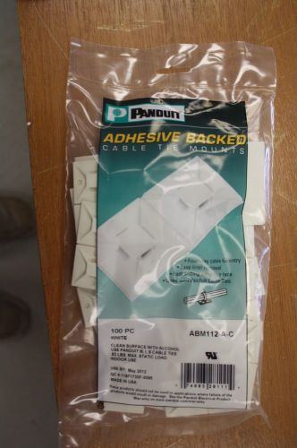 Panduit adhesive cable tie mounts abm112-a-c pack of 100. factory sealed. for sale