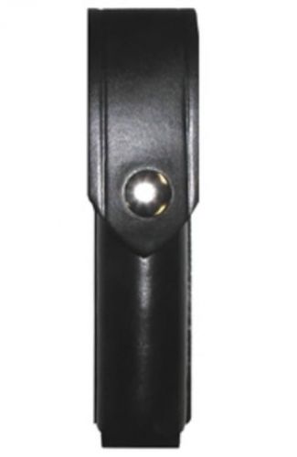 Boston leather 5573ld-3-n black basketweave strion flashlight holder nickel snap for sale