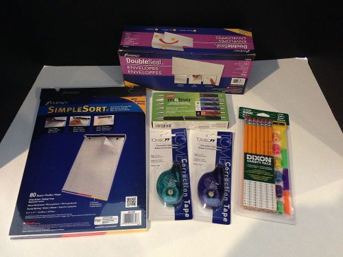 Lot of Home Office  School Supplies - Envelopes~Pens~Pencils~ Paper Pad~Erasers