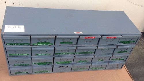 DAYTON METAL 24 DRAWER STORAGE  WITH  CONTENTS (Bearings, Helicoils) 3/6