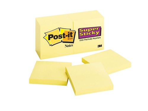 Post-it Super Sticky Notes 3&#034;x3&#034; Canary/Yellow 2 Packs 20-Pads/Pack 654-10SSCY