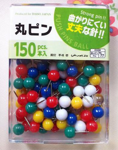 150 pcs / box Round Head Map Pins Push Pins Ball / Thumbtack DAISO JAPAN