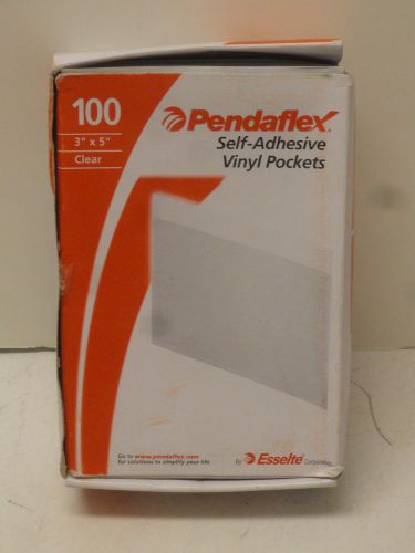 Pendaflex 100ct Clear Self-adhesive Vinyl Pockets 3&#034; X 5&#034; Item 99375 - FREE Ship