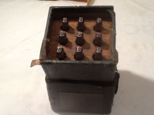 Vintage Steel Number Punch Die Stamp Set  1/4 With Original Box