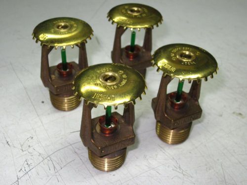 Fire Spinklers (4) Viking 1/2&#034;x 200 degree QR Brass Upright