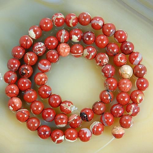 Nature 8mm Red River Jasper Round Beads Gemstone 15&#034;