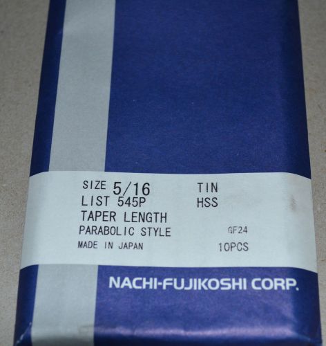 NACHI 5/16&#034; HSS DRILLS TAPER LENGTH-PARABOLIC - TIN COATED NEW/UNUSED - 1 PC