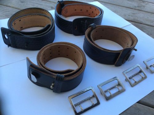 four leather duty belts, police/ security, JAY PEE and others, size 28 and 36